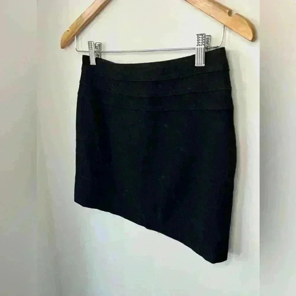 H&M Women’s Black Office Work Stylish Wool  Timeless Skirt 4 Small - Picture 5 of 11